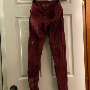 Virus International ECO33 Tech Pants in maroon and gold - large